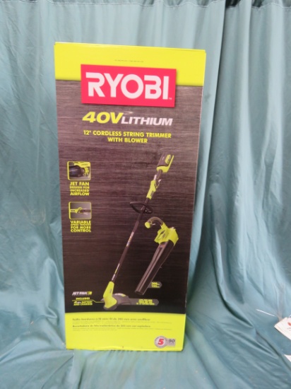 RYOBI 40V LITHIUM 12" CORDLESS STRING TRIMMER WITH