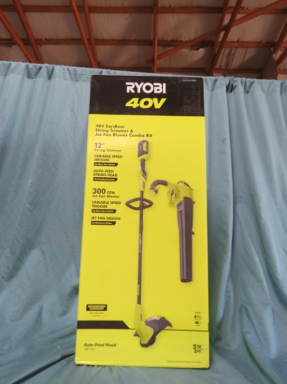 RYOBI 40V CORDLESS STRING TRIMMER AND JET FAN