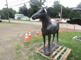 ALUMINUM HORSE STATUE APPROX 5'7
