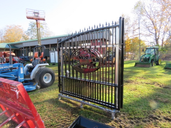 14FT NEW DRIVEWAY GATE 2- 7FT SECTIONS COW SCENE