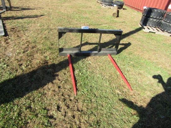 KIVEL DUAL PRONG SKIDSTEER BALE SPEAR ATTACHMENT
