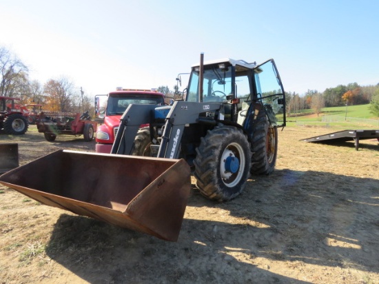 FORD 7740 WITH QUICKIE Q50 LOADER, CAB, HEAT, AIR