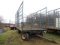 METAL BALE WAGON WITH EXTENSION TONGUE -BLUE