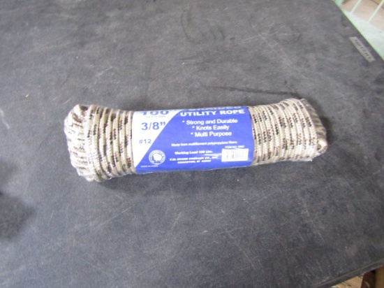 NEW 100FT BRAIDED UTILITY ROPE 3/8"  TAN
