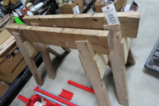 2 WOODEN SAW HORSES