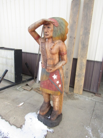 WOOD INDIAN STATUE