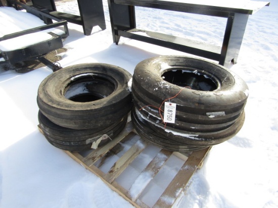 5 TRACTOR TIRES- 7.50-16, 11L -15, ALL NEW SOME