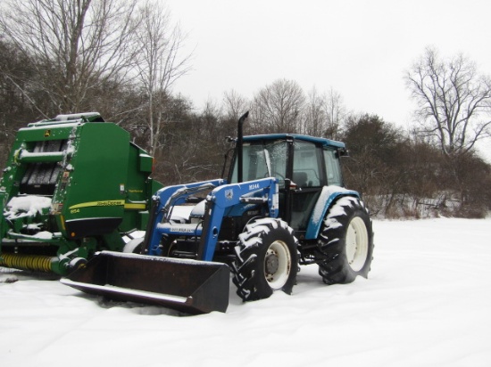 NEW HOLLAND 6635, WITH BUSH HOG, M546 LOADER