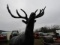 ALUMINUM ELK ON STONE - HAS SHIPPING SCRATCHES