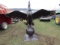 ALUMINUM EAGLE ON SPHERE - HAS SHIPPING SCRATCHES