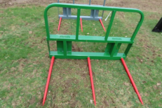 SKIDSTEER ATTACH TRIPLE BALE SPEAR - GREEN