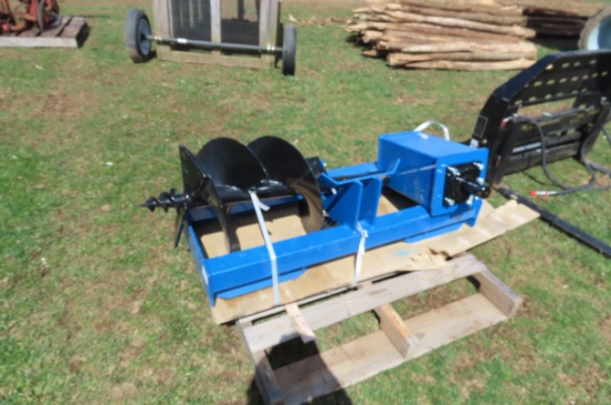 NEW GIYI SKID STEER ATTACH POST HOLE DIGGER W/