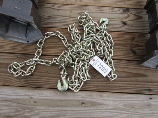 NEW 20FT G70 3/8 DOUBLE HOOK CHAIN