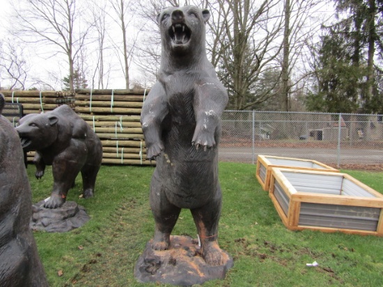 ALUMINUM STANDING BEAR- HAS SHIPPING SCRATCHES