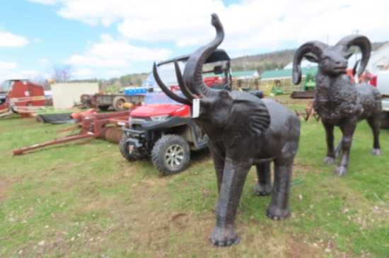 ALUMINUM ELEPHANT - HAS SHIPPING SCRATCHES