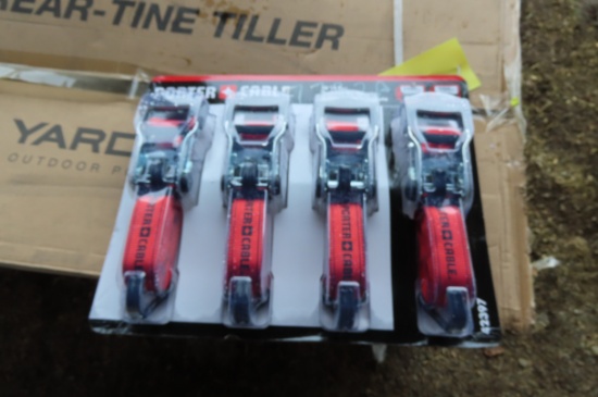 NEW PORTER CABLE 16' RATCHET TIE DOWN 4 PACK