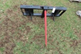 SKIDSTEER ATTACH SINGLE BALE SPEAR- BLACK