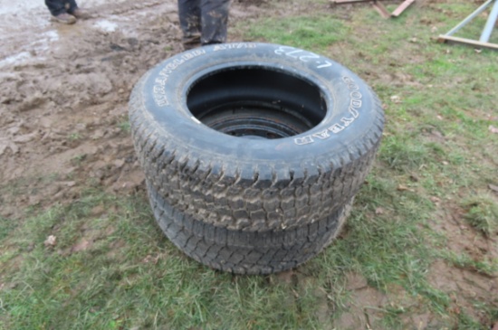 2 TIRES 1 ON RIM, LT275/65R18  - NEW NEVER USED