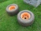 2 CRASS MASTER 26X12.00 TIRES ON 4 LUG RIMS