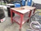 WOOD BENCH WITH METAL TOP