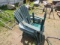 3 GREEN ADIRONDACK PLASTIC CHAIRS AND 1 PLASTIC