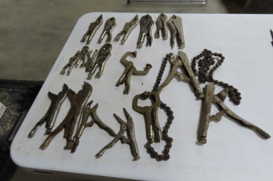 GROUP OF VISE GRIPS, WELDING PLIERS