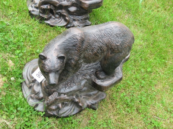 ALUMINUM STATUE         SMALL BEAR APPROX 22" T