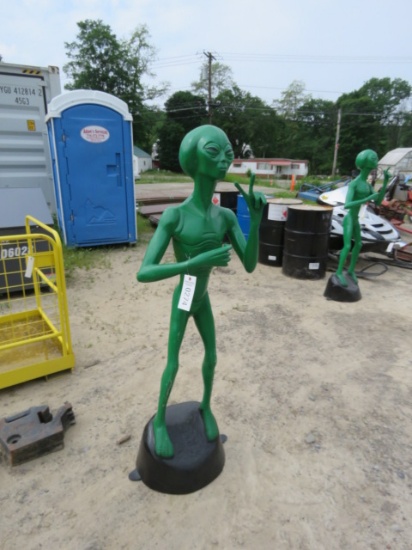 ALUMINUM STATUE  ALIEN APPROX 61" T HAS SOME