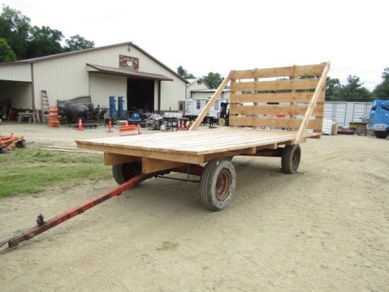 FLAT RACK HAY WAGON JUST BUILT ON CASE RUNNING