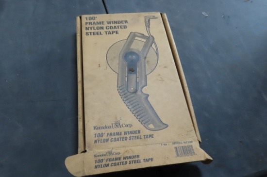 100' FRAME WINDER NYLON COATED STEEL TAPE IN BOX