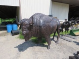LARGE ALUMINUM STATUE   BUFFALO APPROX 6' T 9' L