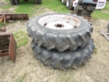 2 MICHELIN 13.6R36 TRACTOR TIRES ON RIMS