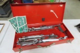 MILWAUKEE METAL TOOL BOX WITH MISC WRENCHES-