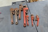RIGID PIPE WRENCHES, (3) 10, 12, 3 SMALL RIGID