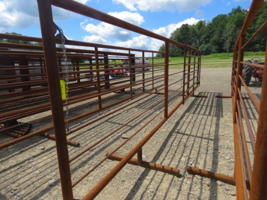 24ft Raised Cattle Panel With 12ft Swing Gate