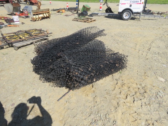 GROUP OF BLACK CHAIN LINK FENCE