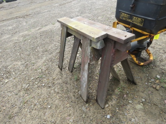 (2) WOOD SAW HORSES