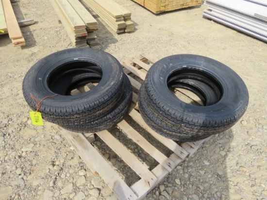 SET OF 4 NEW ROADGUIDER RADIAL TRAILER TIRES