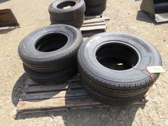 SET OF 4 NEW ROADGUIDER RADIAL TRAILER TIRES