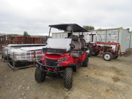 NEW SDLANCH RED ELECTRIC GOLF CART - SEATS 6