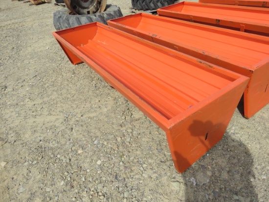 Orange Metal Feed Trough 90"L