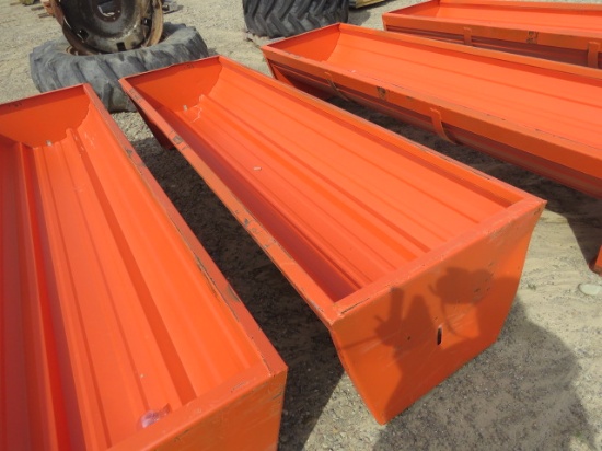 ORANGE METAL FEED TROUGH 90"L