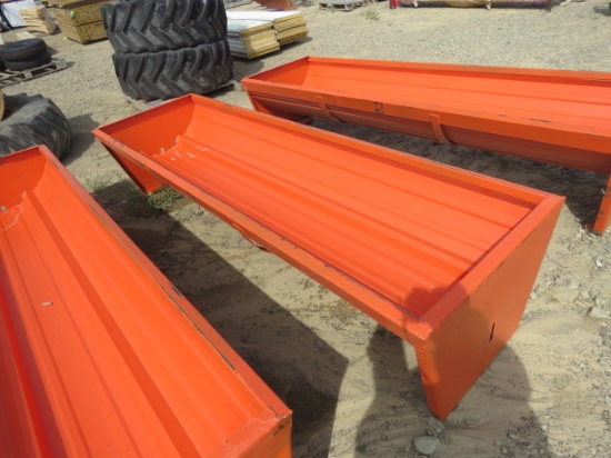Orange Metal Feed Trough 90"L