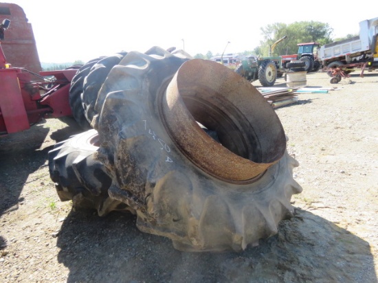 (2) GOODYEAR 20.8-38 TRACTOR TIRES ON DUAL RIMS