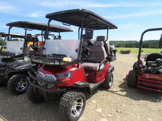 4 SEAT ELECTRIC GOLF CART - RED, BRAKES ARE BAD,