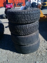 4 HERCULES LT275/70R18 TIRES ON RIMS WITH LUGNUTS