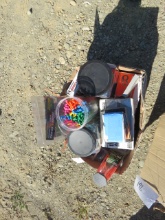 BOX OF ZIPTIES, TOLIET PLANGES, SCREWS AND MORE