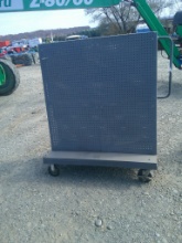 STEEL A FRAME PEGBOARD ROLL AROUND CART