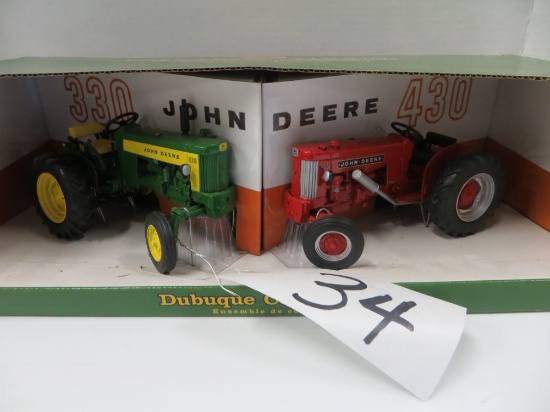 JD 330 & 430 Tractor, Dubuque collector set w/box