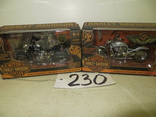 Harley Davidson 02' Heritage Softail, 03' V-Rod, 2 & 3 of Series, 1/18 Scale